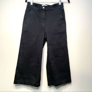 EVERLANE Black High Rise Wide Leg Cropped Denim Casual Jeans Size 2